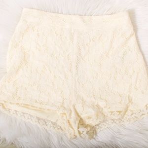 Kimchi Blue cheeky lace shorts ivory